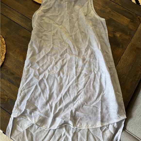 Anthropologie Cloth & Stone Marbled Gray Chambray Hi Low Tunic Dress Small - Picture 2 of 3